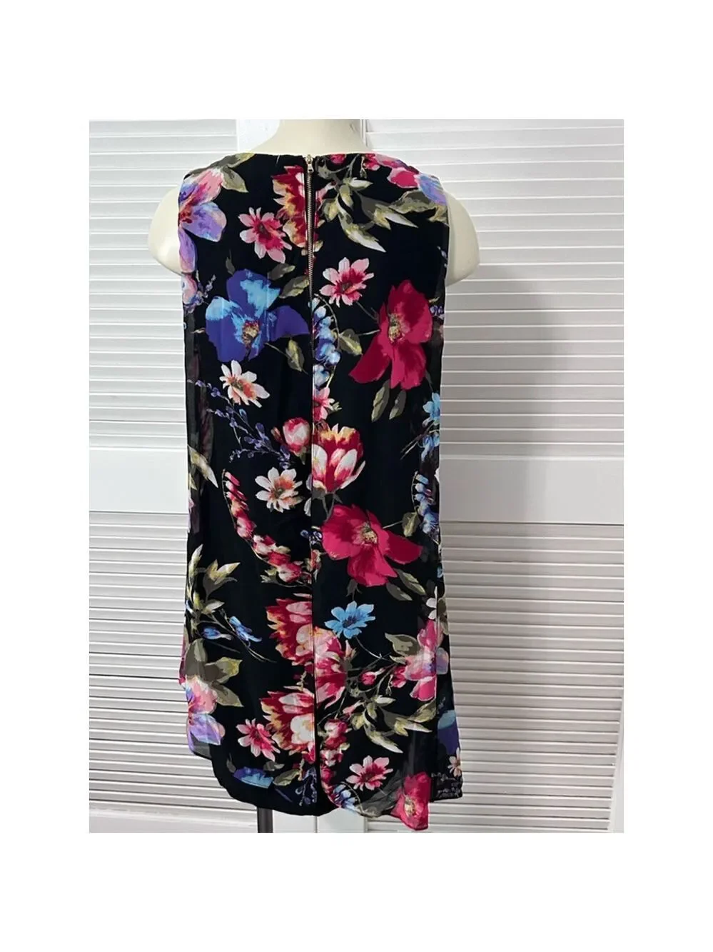SL Fashions New York Dress Size 10 Black Floral - Picture 8 of 13